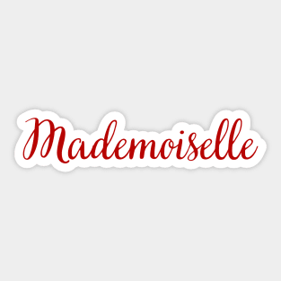Mademoiselle Miss French Girl missy cute red Sticker